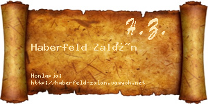 Haberfeld Zalán névjegykártya